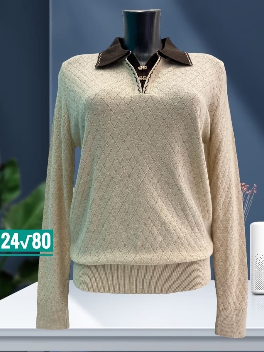 женский джемпер,кофта женская,свитер с воротником,женский трикотажный пуловер,свитер кофта