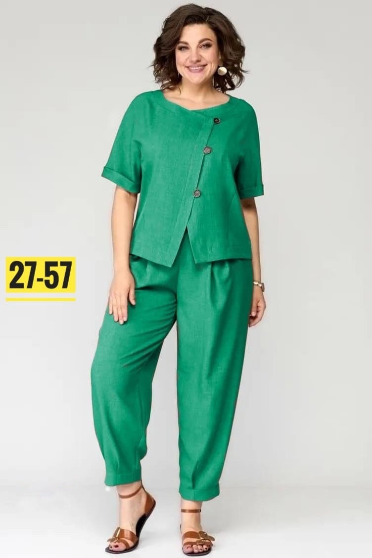 костюм michel chic арт 1337 корич,летние брючные костюмы для полных женщин,брючный костюм женский летний,брючный костюм michel chic 1337 зеленый,брючный костюм michel chic 1337/1 мохито