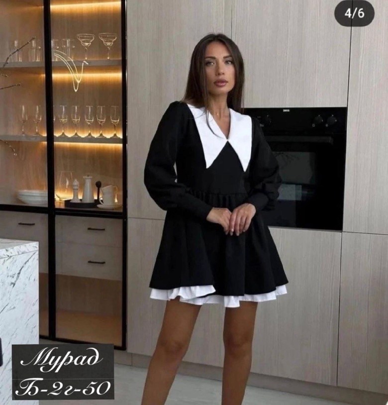 платье стильное,школьное платье для старшеклассниц,платье женская,платье с воротником,черное платье с белым воротником