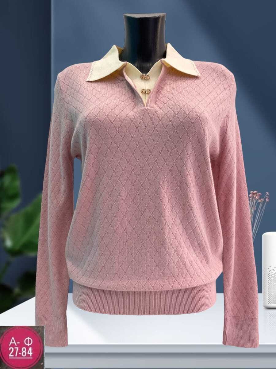 женский джемпер,кофта женская,свитер с воротником,свитер пуловер,женский трикотажный пуловер