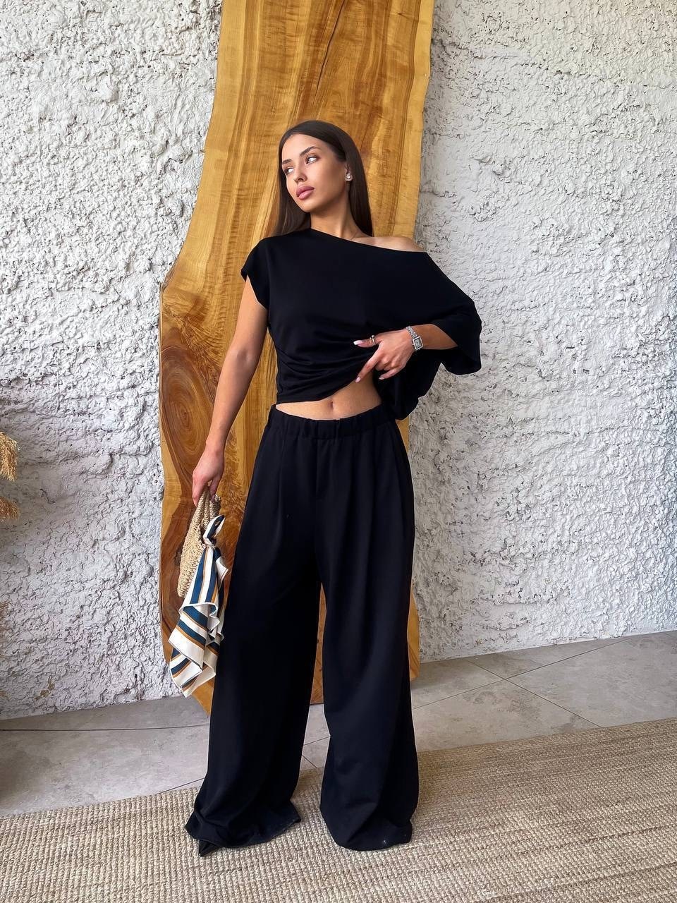женские костюмы,костюм черный,костюм с брюками,брюки комплект,брючный костюм с топом