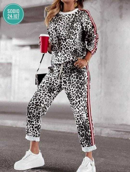 костюм спортивный женский,комплект женской спортивной одежды с леопардовым принтом больших размеров,женский спортивный костюм с леопардовым принтом,женские костюмы,костюм спортивные женские костюмы
