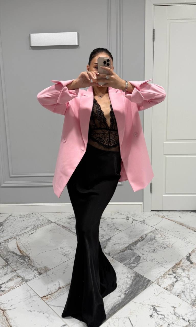 пиджак оверсайз удлиненный look_of_mood ярко-розовый,пиджак розовый,пиджак оверсайз удлиненный,пиджак женский розовый,женский оверсайз пиджак