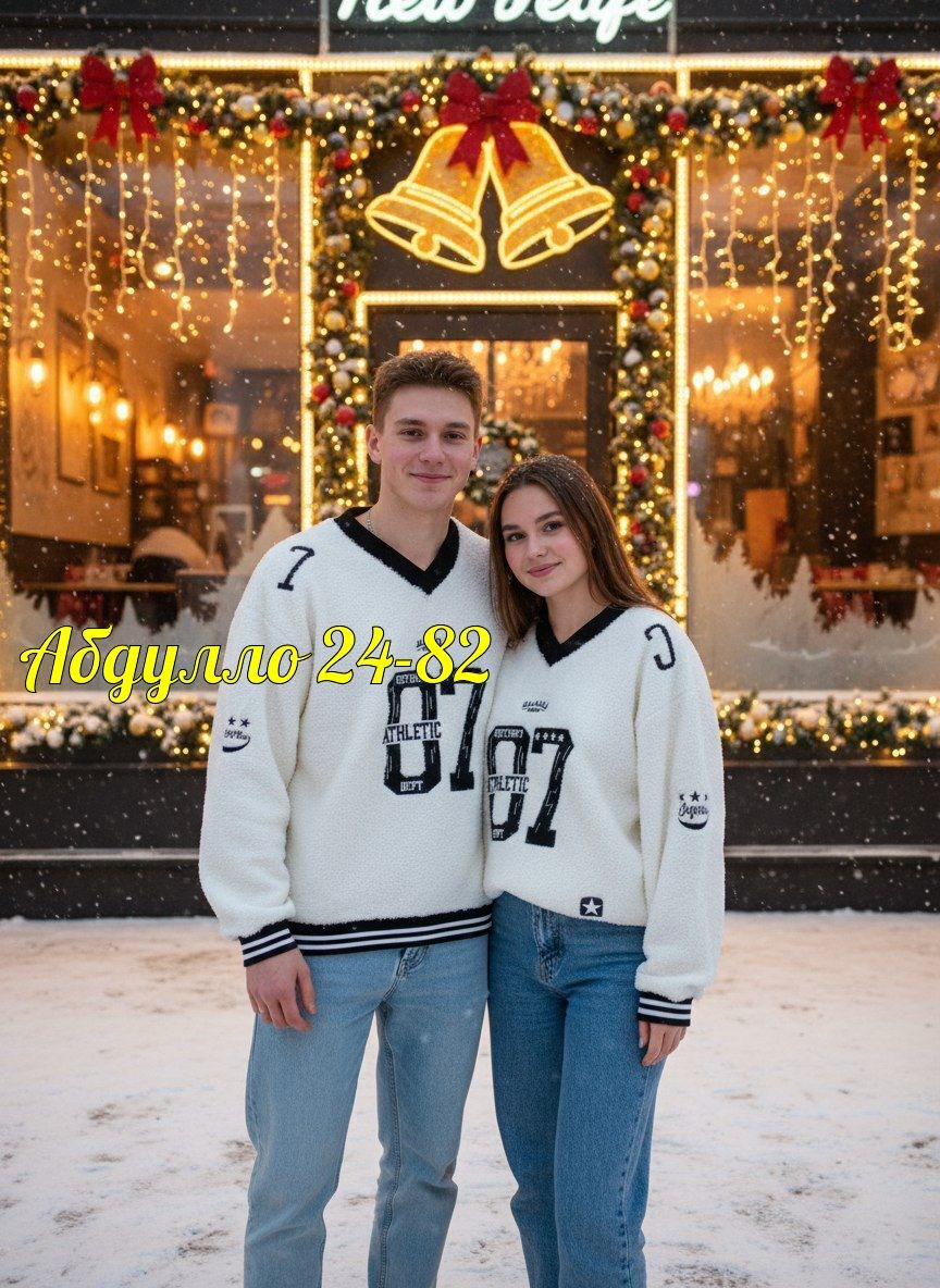 свитшот парный,парные толстовки,свитшот толстовка,новогодний свитшот,свитер оверсайз