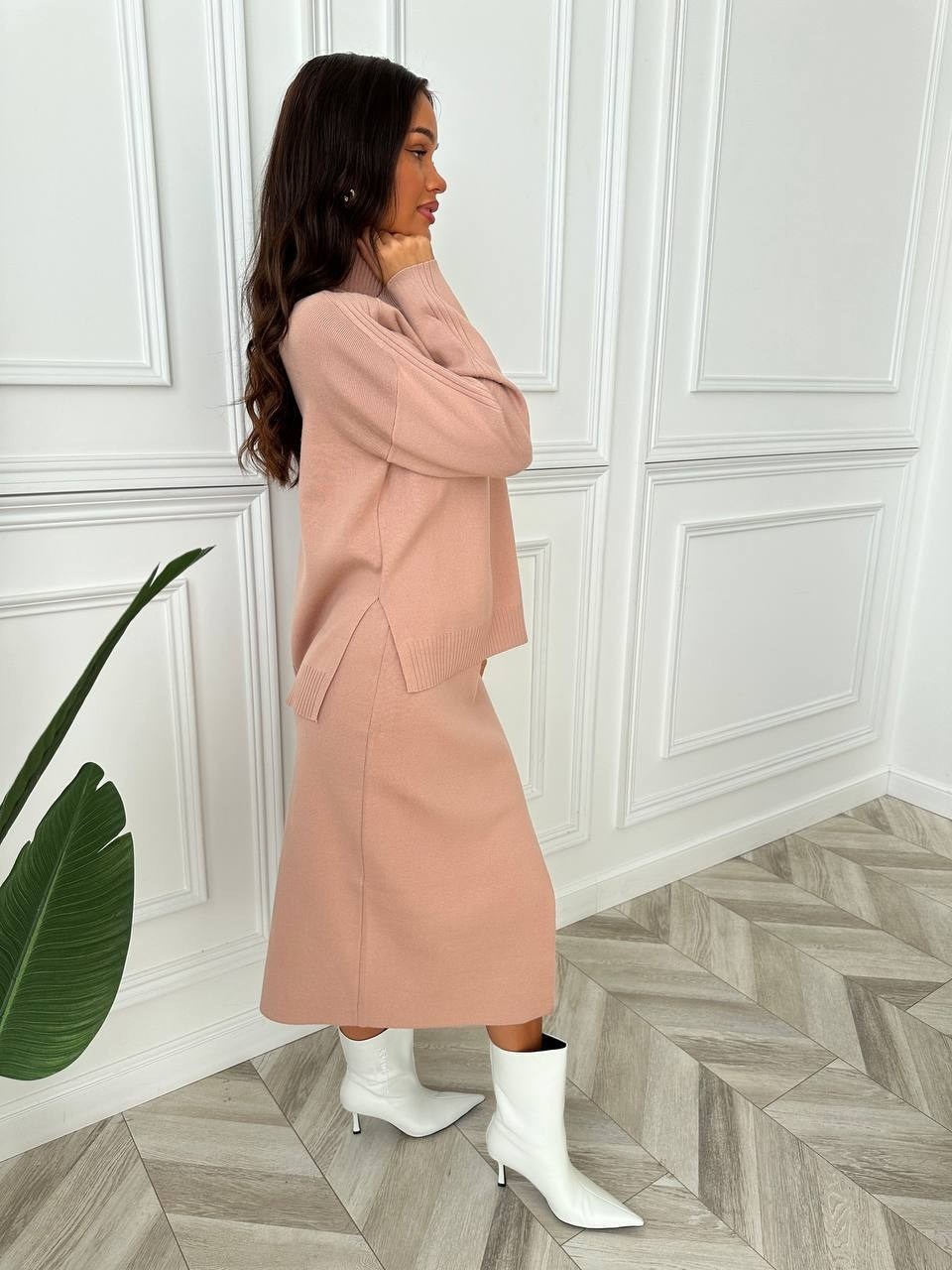 костюм с юбкой,тёплый женский трикотажный костюм с юбкой,кашемировый костюм с юбкой,трикотажный костюм с юбкой миди,костюм с юбкой теплый трикотажный mici oha 261895736