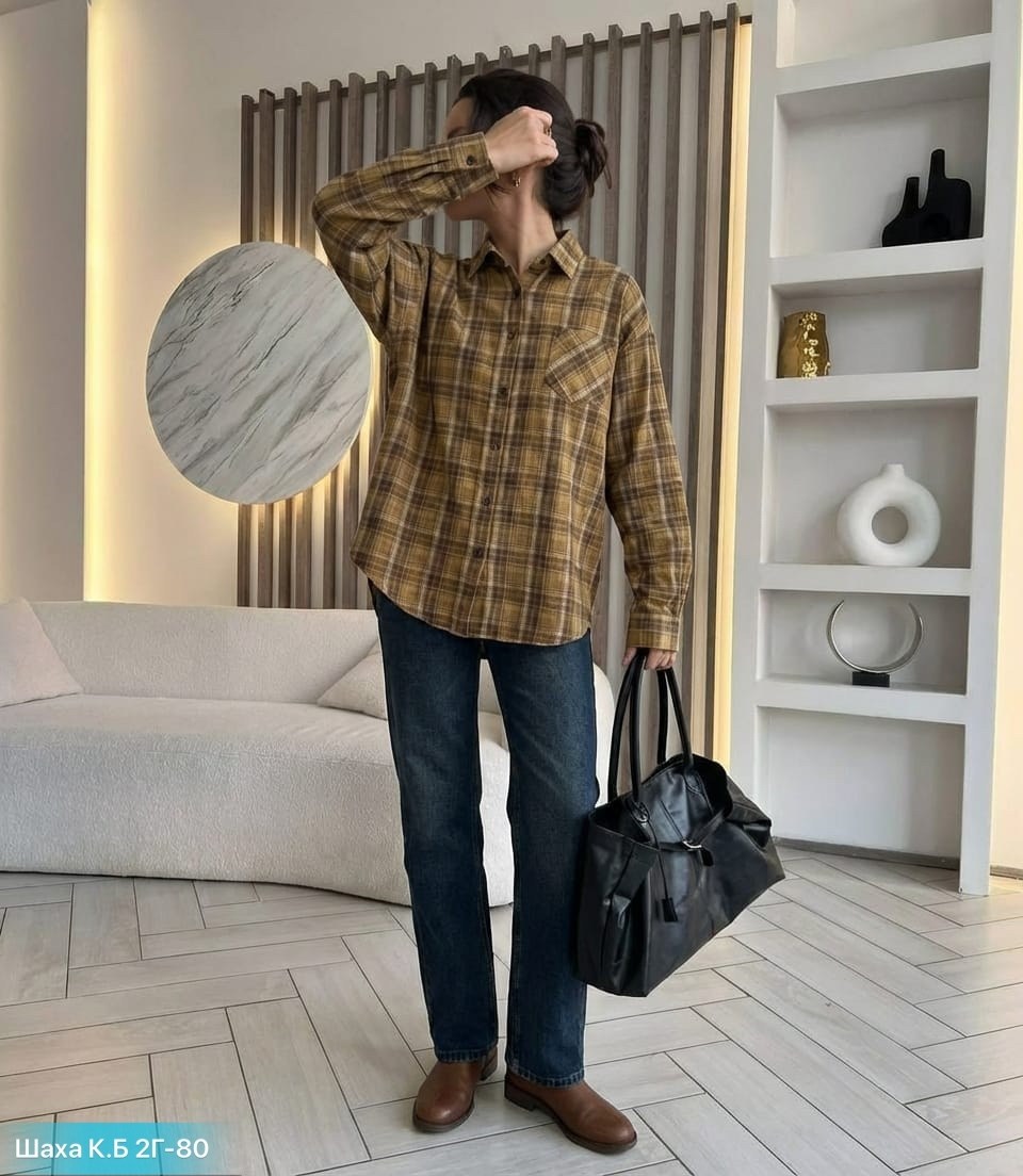 рубашка женская в клетку,женская клетчатая рубашка,повседневная рубашка,клетчатая рубашка,рубашка оверсайз в клетку thirteen brand