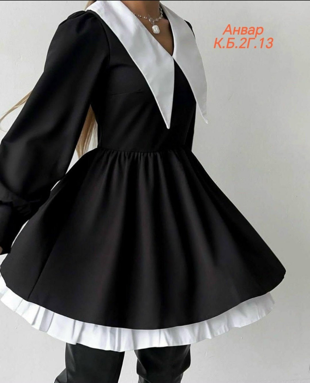 платье черное с белым воротником,платье с белым воротником,платье женское,платье с белым воротничком,платье с воротником