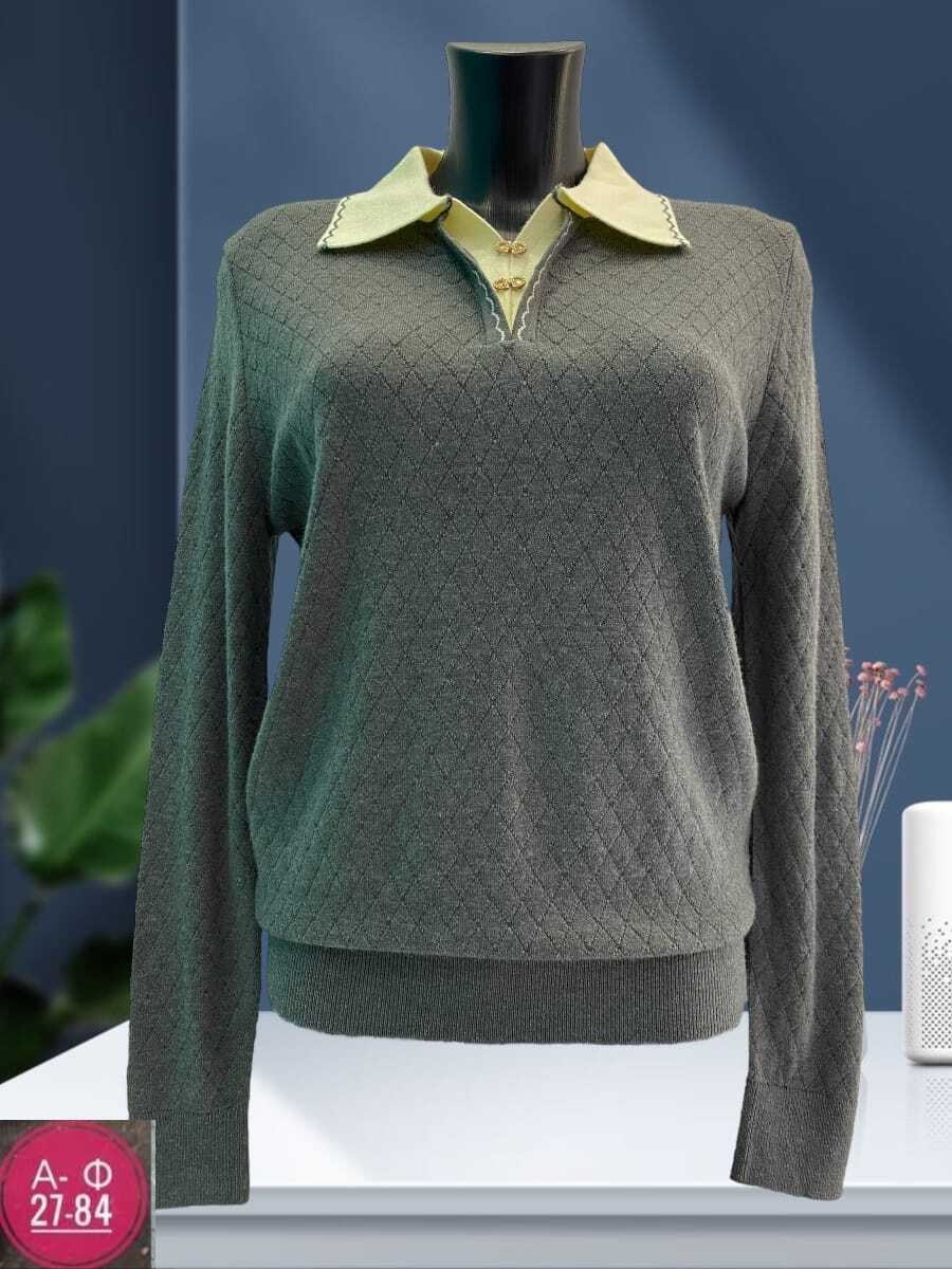 женский джемпер,кофта женская,свитер с воротником,свитер пуловер,женский трикотажный пуловер