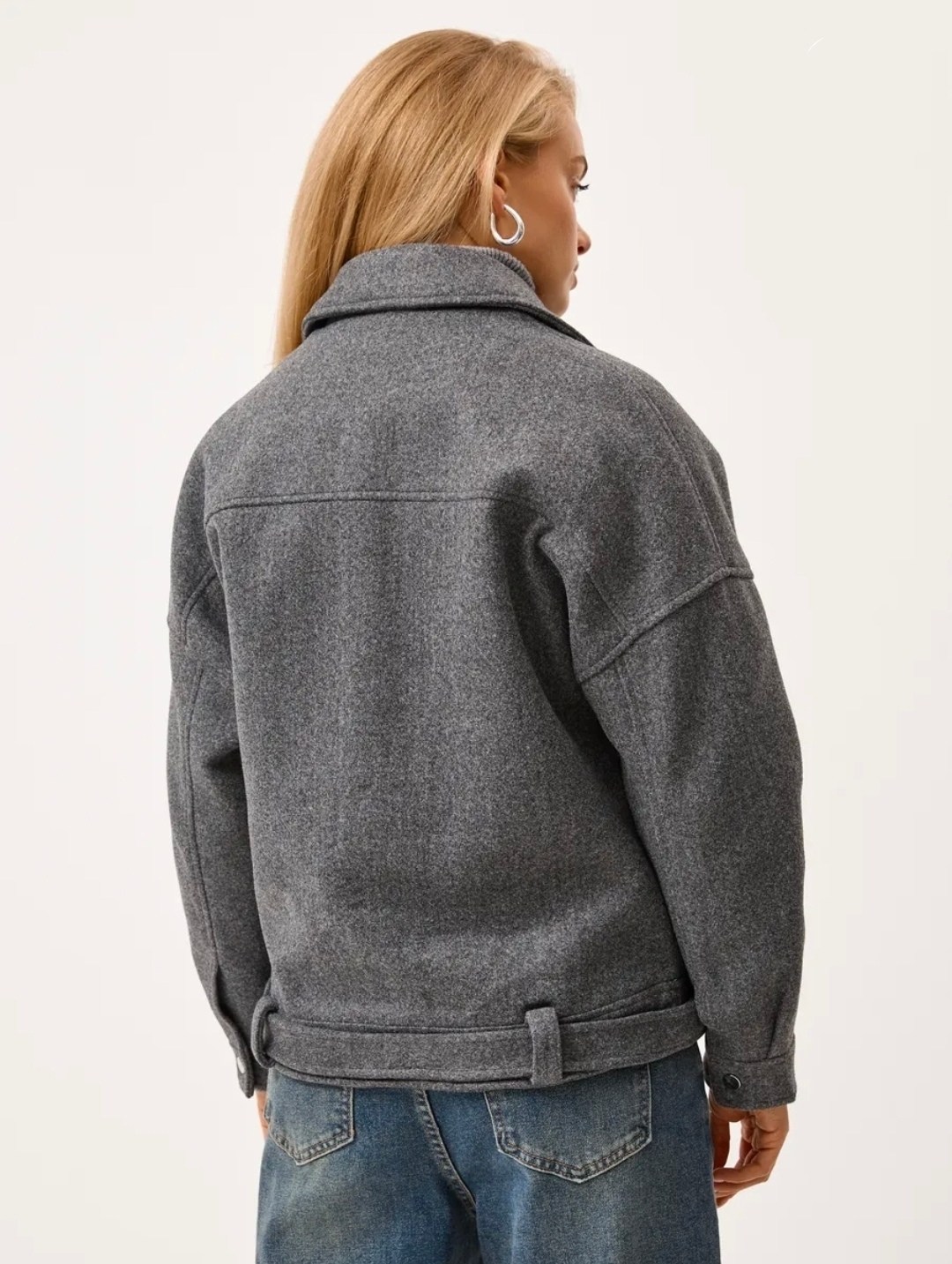 куртка из пальтовой ткани серая,куртка из пальтовой ткани,полупальто-косуха из драповой ткани цвет: серый,куртка из пальтовой ткани fly,куртка из пальтовой ткани серая fly-style