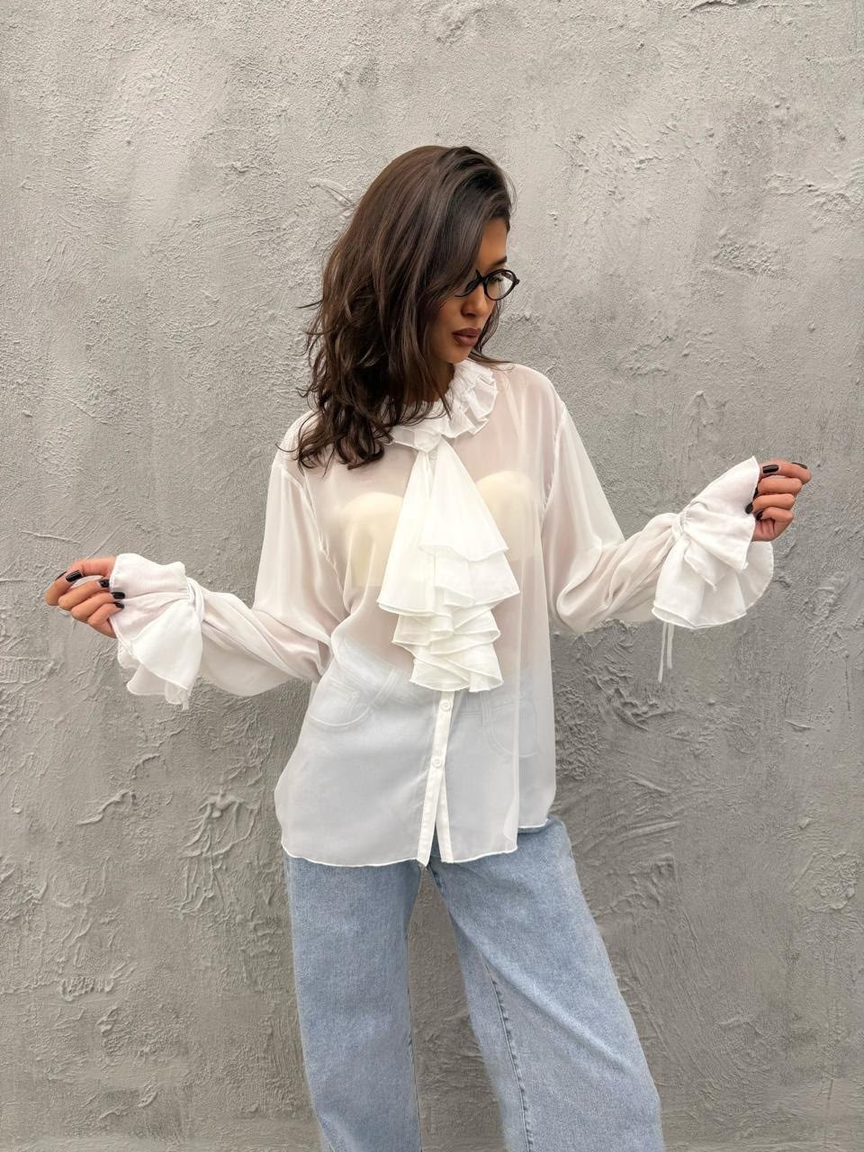 блузка с оборками,шифоновая блузка,блуза,блузка женская,блуза женская