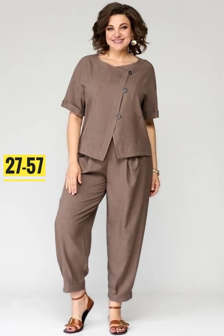 костюм michel chic арт 1337 корич,летние брючные костюмы для полных женщин,брючный костюм женский летний,брючный костюм michel chic 1337 зеленый,брючный костюм michel chic 1337/1 мохито