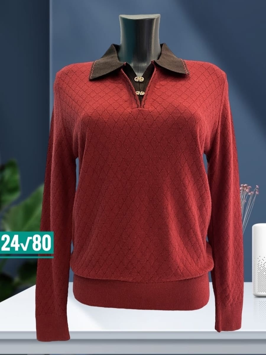 женский джемпер,кофта женская,свитер с воротником,женский трикотажный пуловер,свитер кофта