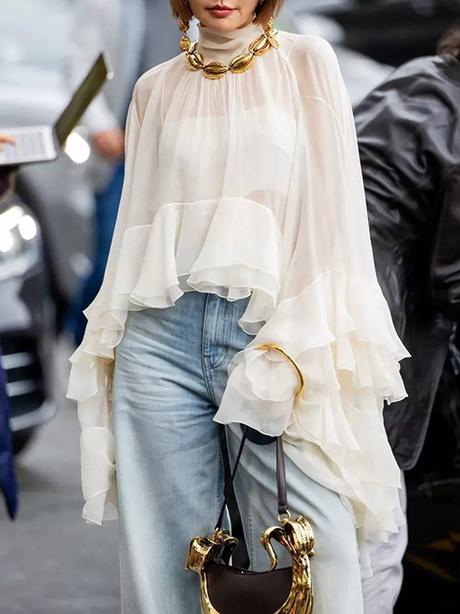 элегантная блузка,прозрачная блузка,блузка в стиле бохо,блузка для женщин,блузка с оборками