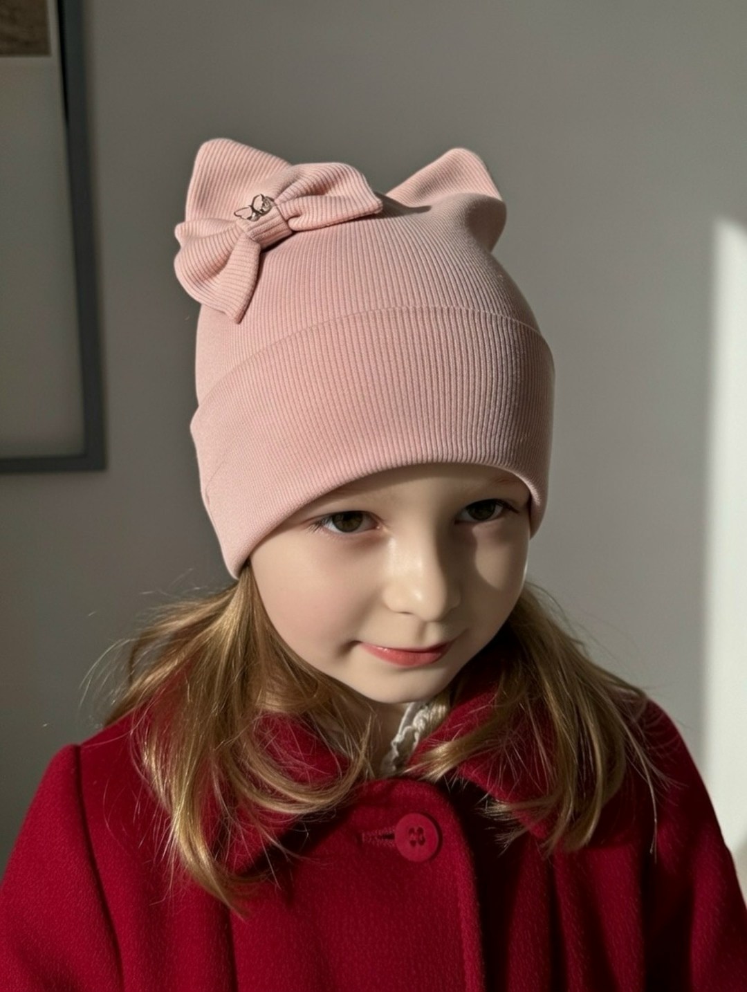 шапка для девочек,детская шапочка,шапка детская с отворотом ушками,шапочка,трикотажная шапочка