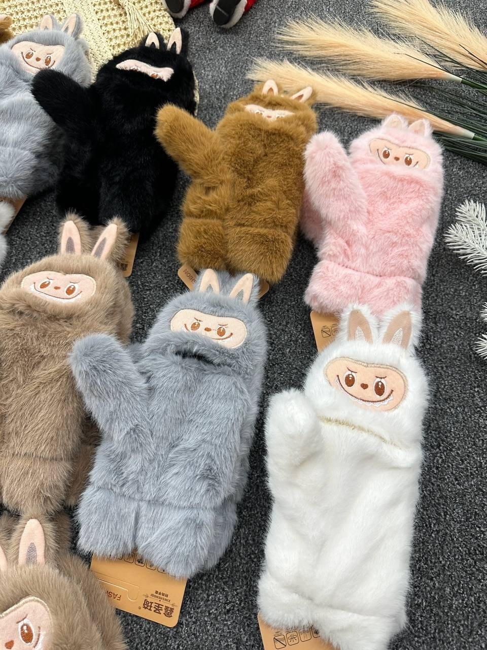 теплые перчатки,плюшевые варежки,перчатки и варежки,женские перчатки,меховые перчатки