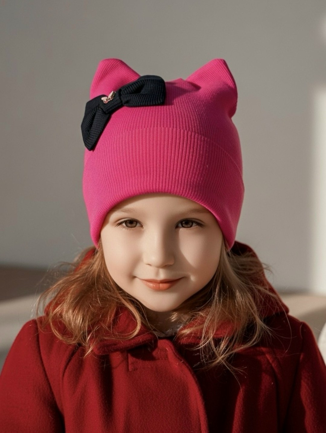 шапка для девочек,детская шапочка,шапка детская с отворотом ушками,шапочка,трикотажная шапочка