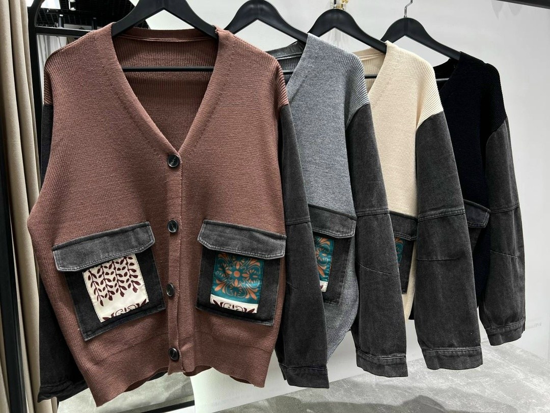 джинсовый кардиган,кардиган,кардиган с карманами,вязаные кардиганы,трикотажный кардиган