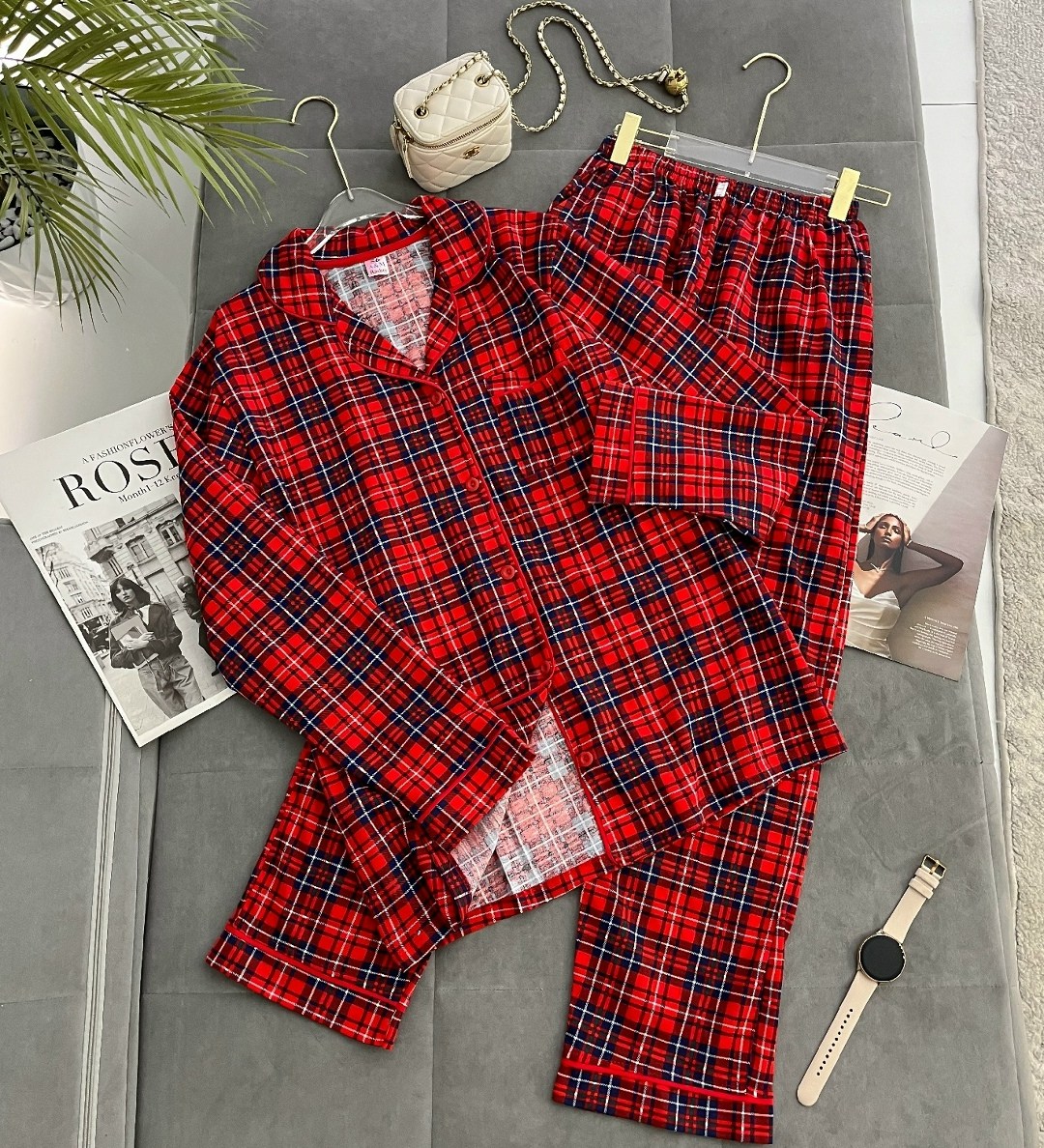пижама в клетку,пижама в клетку женская,пижама со штанами и рубашкой в клетку фланелевая теплая,клетчатая пижама,пижама женская