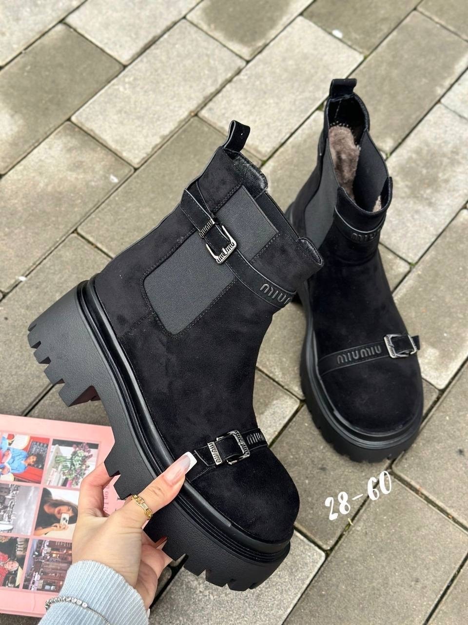 ботинки замшевые miu miu,,ботинки зимние miu miu,женские ботинки, женская