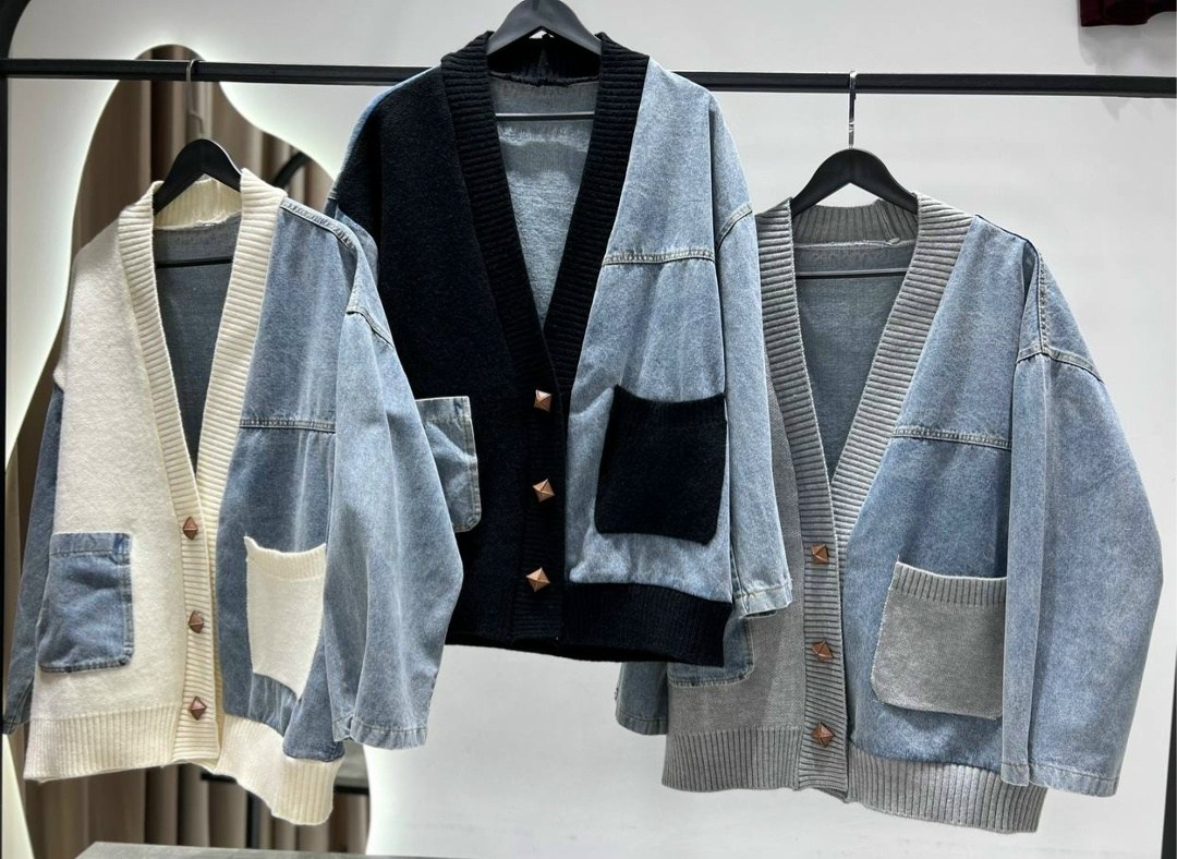 джинсовый кардиган,кардиган укороченный с джинсовыми вставками,кардиган джинсовый женский,кардиган,вязаные кардиганы