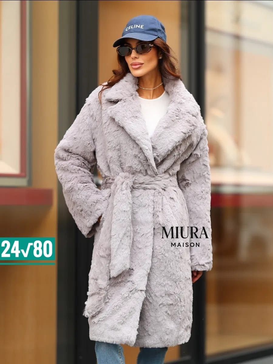 шуба женская,искусственная шуба из экомеха короткая под норку с поясом miura maison,шуба искусственная,шуба,шуба искусственная экошуба