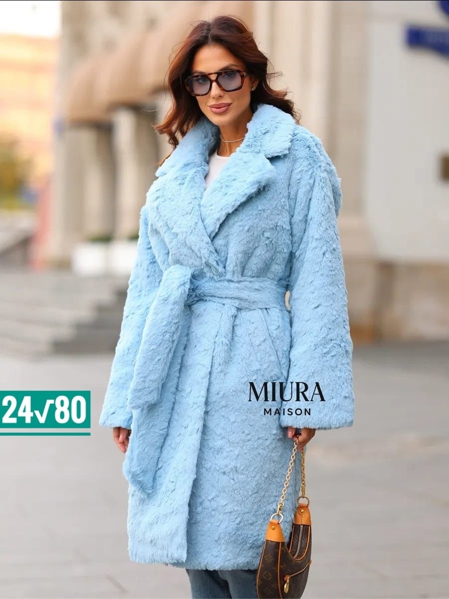 шуба женская,искусственная шуба из экомеха короткая под норку с поясом miura maison,шуба искусственная,шуба,шуба искусственная экошуба