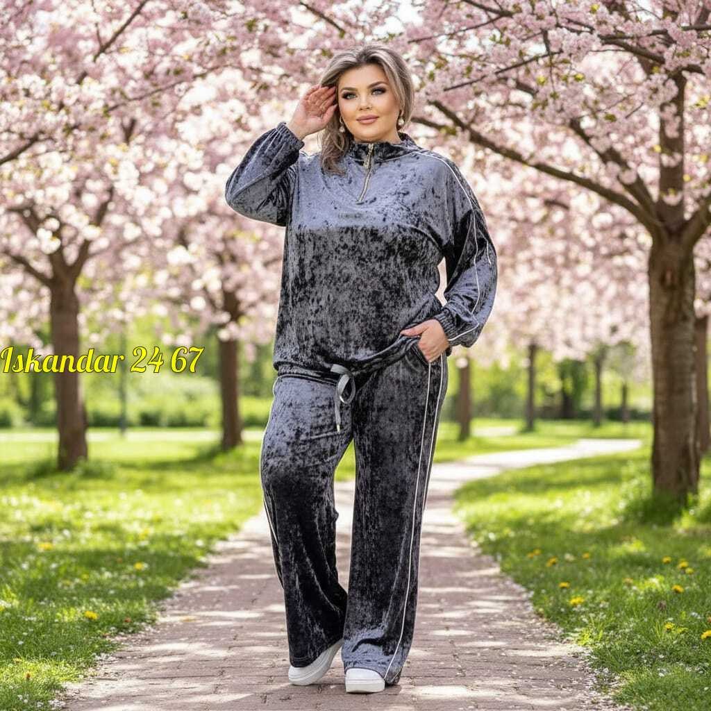 велюровый спортивный костюм больших размеров,костюм на полных велюровый спортивный арт. 11631734,велюровый костюм,костюм велюровый больших размеров granat fashion,женский костюм двойка ткань велюр