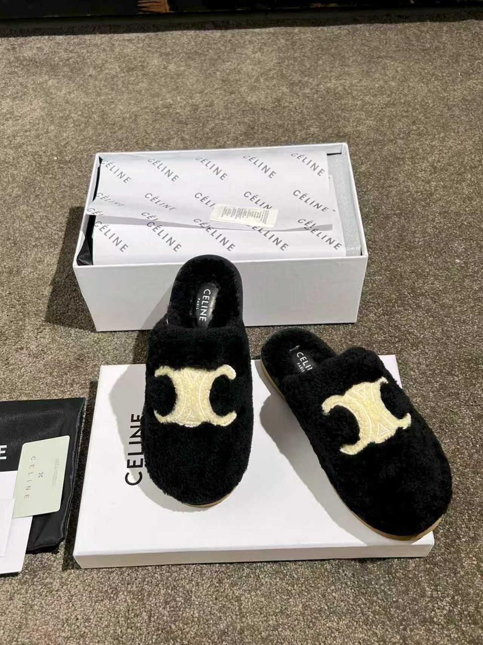 тапочки женские,тапочки celine,тапочки меховые,модные тапочки,тапки меховые