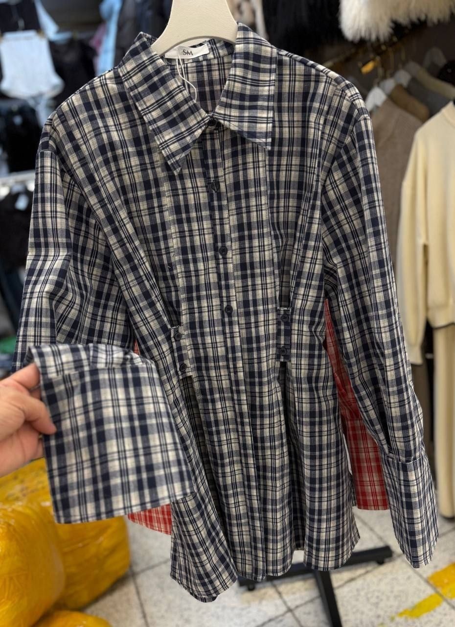 рубашка с длинными рукавами в клетку saint laurent,клетчатая рубашка женская,рубашка женская в клетку,винтажная клетчатая рубашка,рубашка с длинными рукавами в клетку