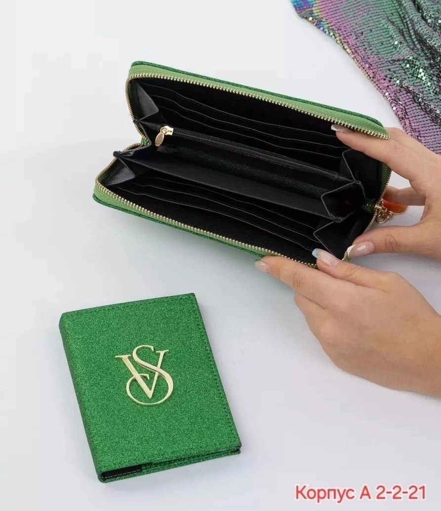 набор кошелек,обложка на паспорт виктория сикрет,женские кошельки,кошелек обложка,обложка на паспорт