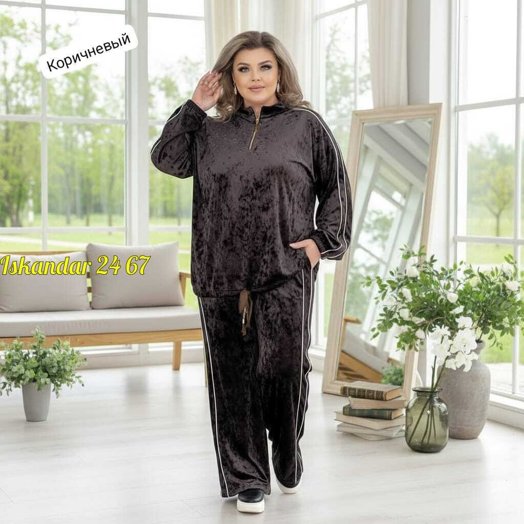 велюровый спортивный костюм больших размеров,костюм на полных велюровый спортивный арт. 11631734,велюровый костюм,костюм велюровый больших размеров granat fashion,женский костюм двойка ткань велюр
