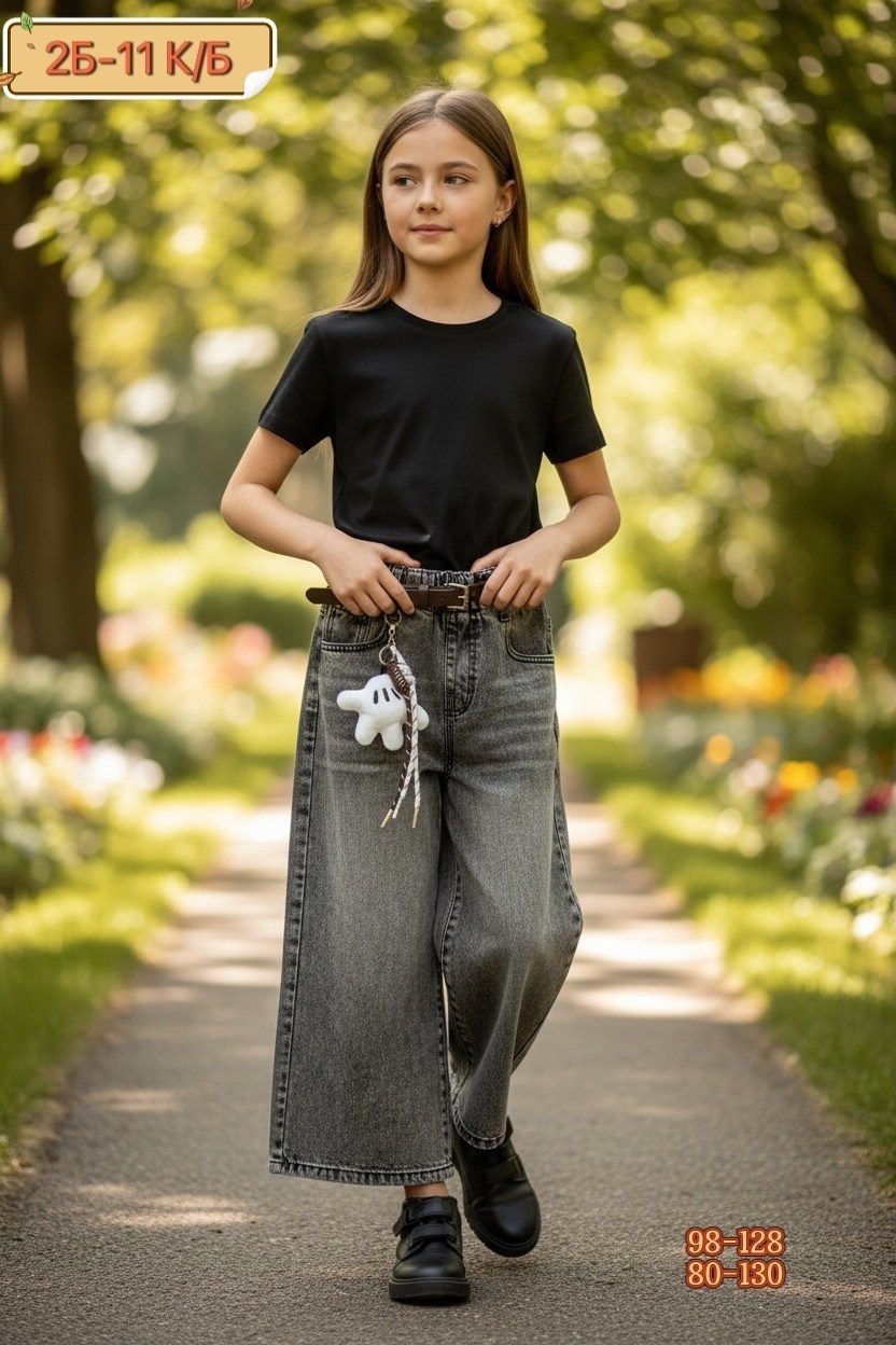 джинсы для девочек,ребенок,детская мода палаццо джинсы,кюлоты джинсовые,джинсы детские