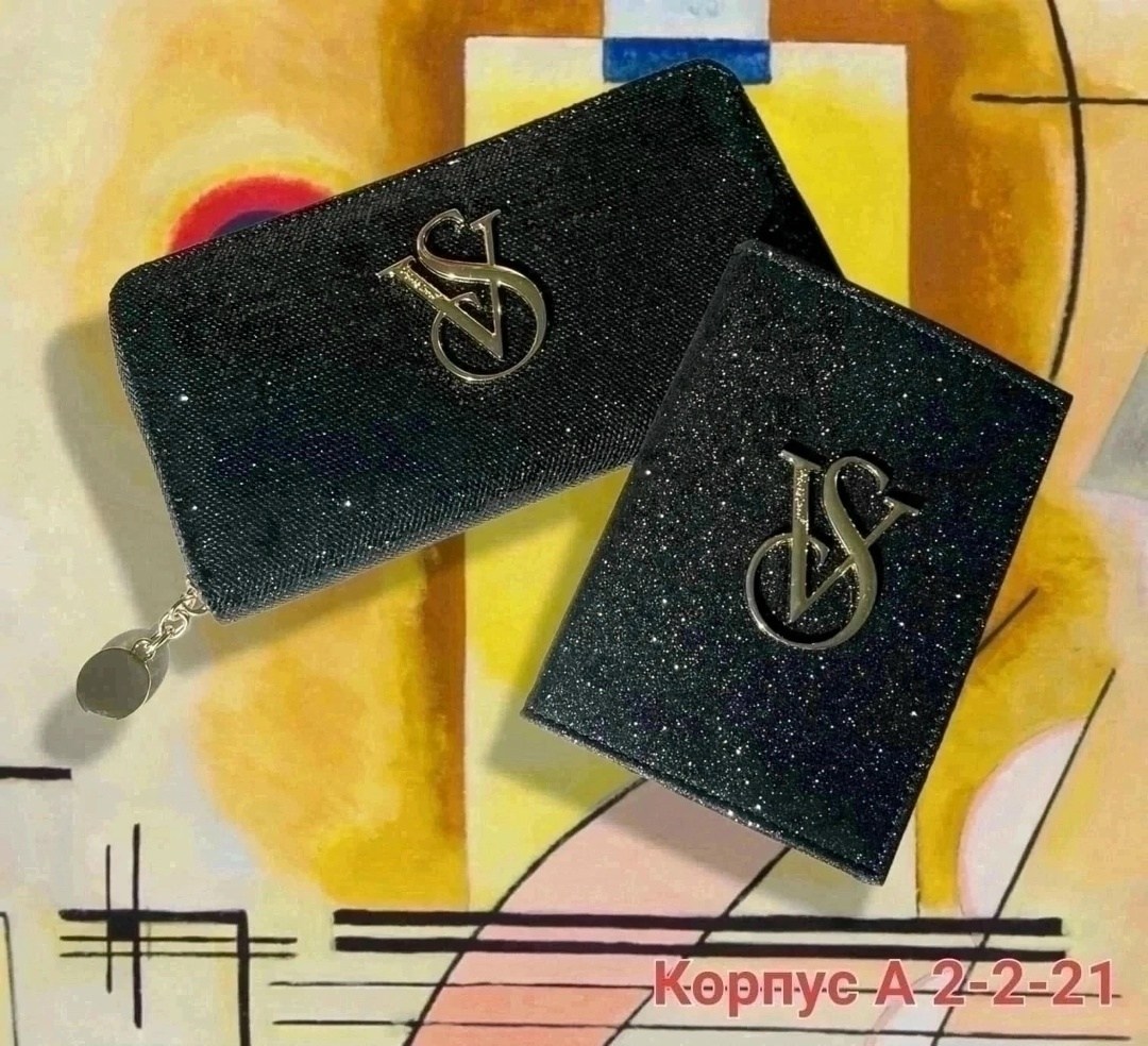 набор кошелек,обложка на паспорт виктория сикрет,женские кошельки,кошелек обложка,обложка на паспорт