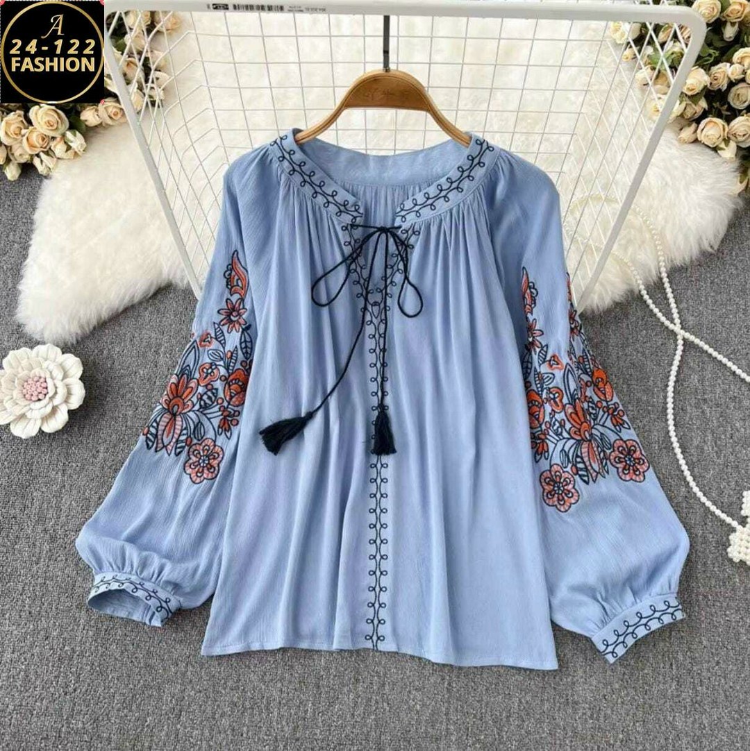 женская блузка с вышивкой,блузка с вышивкой,этническая блузка с цветочной вышивкой женская рубашка длинным рукавом,блузка в стиле бохо,рубашка с вышивкой