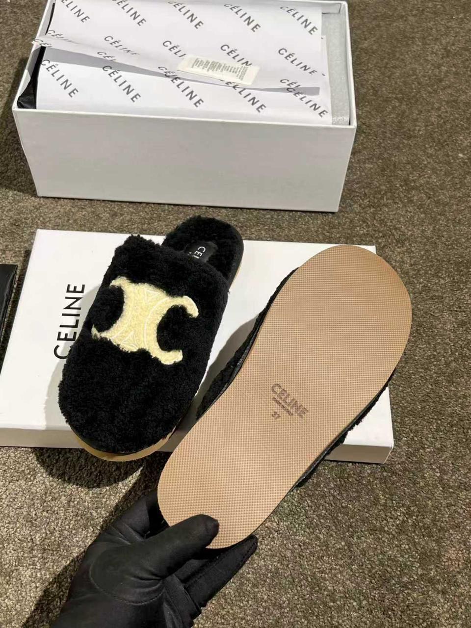 тапочки женские,тапочки celine,тапочки меховые,модные тапочки,тапки меховые