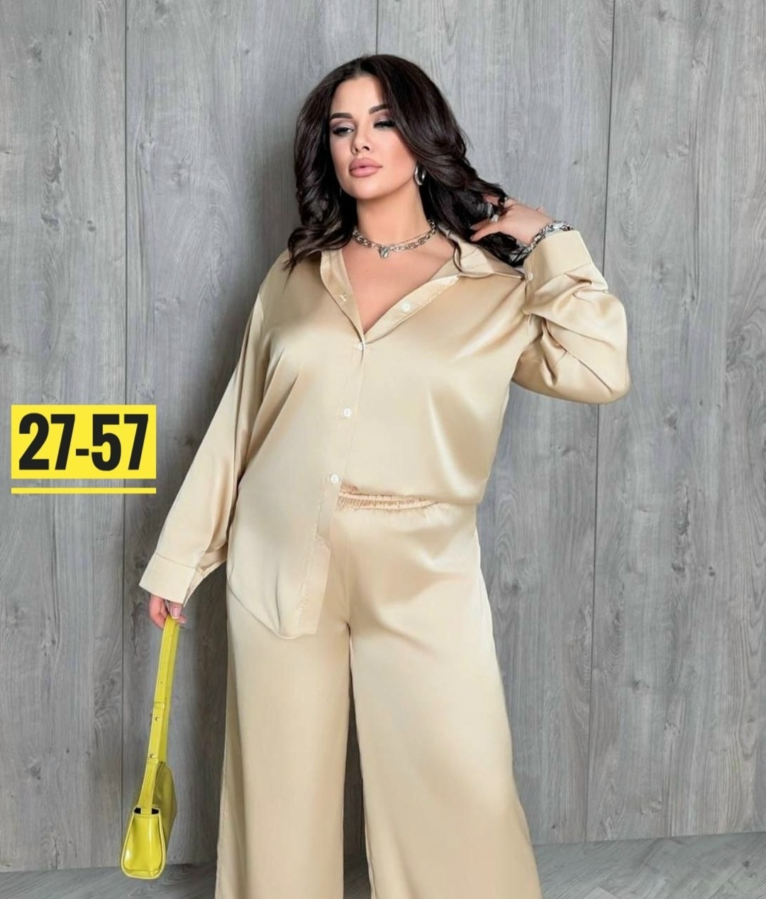 костюм брючный атласный шелковый в пижамном стиле,костюм с брюками арт. 11444644,костюм двойка женский,женский костюм свободного кроя,костюм женский свободного кроя арт. 12026141