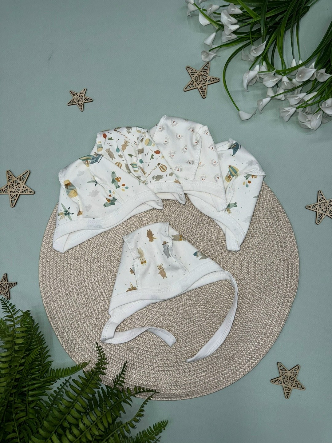 комплект чепчик,интерлок чепчик для новорожденного,чепчик для новорожденного,набор чепчик,чепчик шапочка