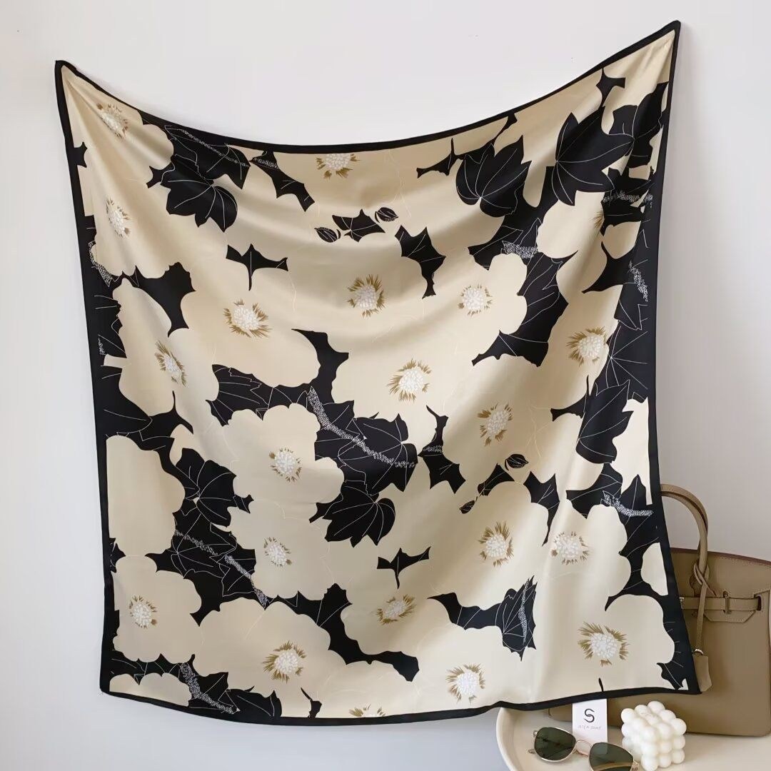 шелковый шарф с принтом,женский шелковый шарф с принтом,шелковые платки,женский шелковый шарф,квадратный шарф для женщин из чистого натурального шелка