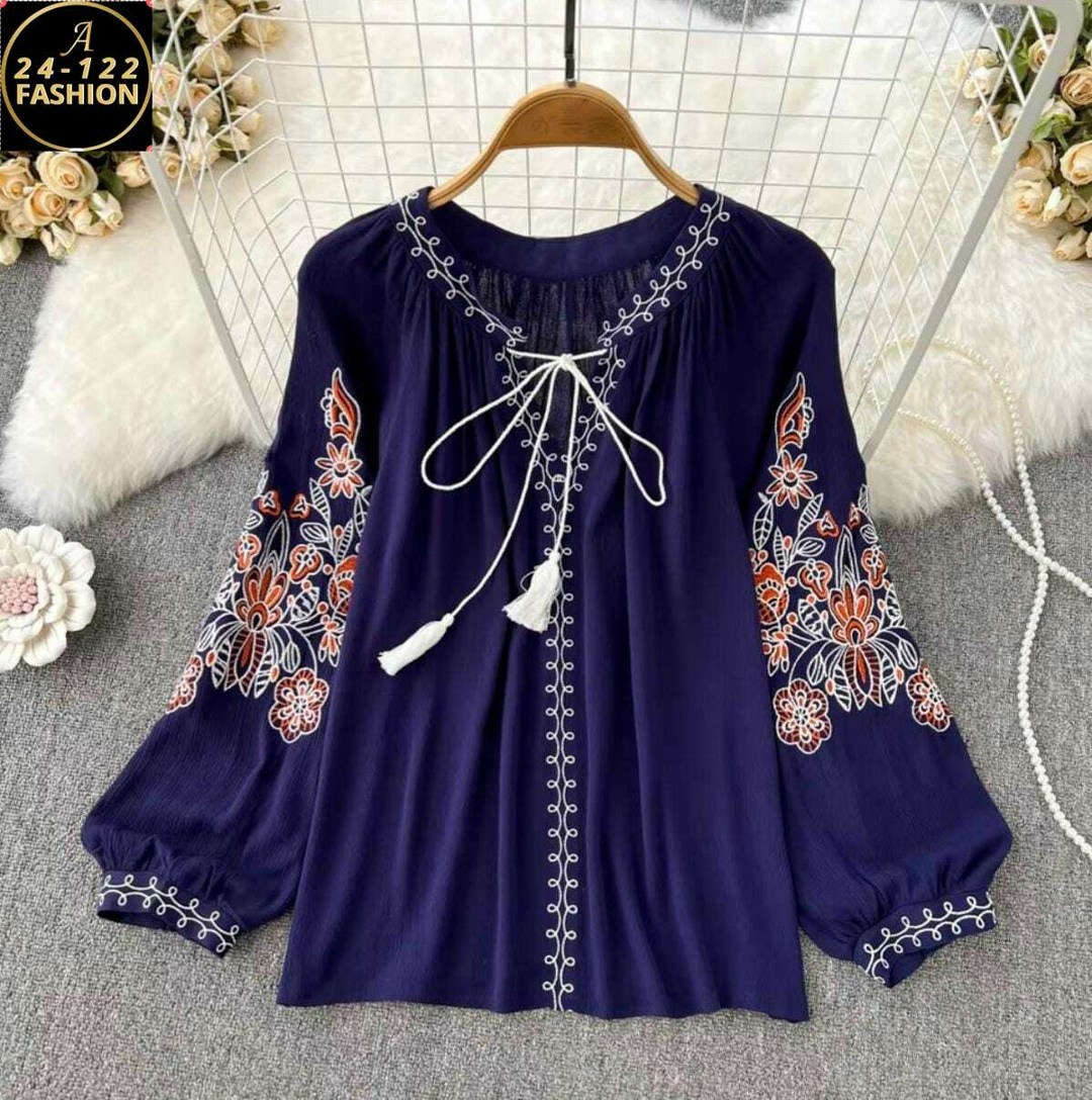 женская блузка с вышивкой,блузка с вышивкой,этническая блузка с цветочной вышивкой женская рубашка длинным рукавом,блузка в стиле бохо,рубашка с вышивкой