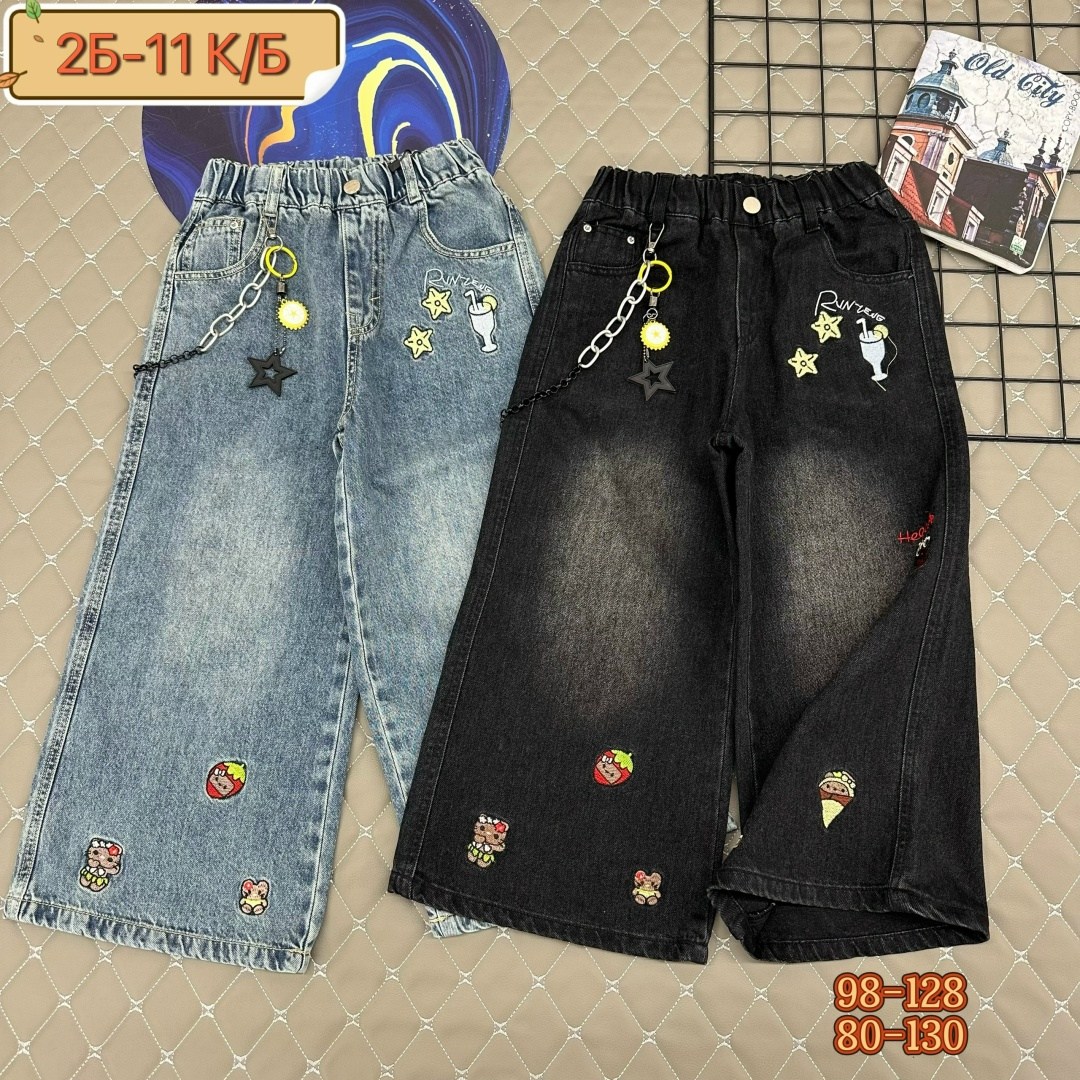 джинсовые брюки,широкие джинсы для девочек,джинсы для девочек,джинсы с вышивкой,джинсовые широкие брюки