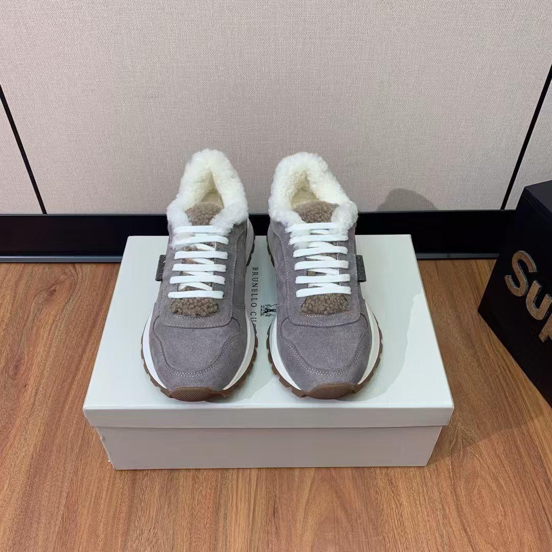 кроссовки brunello cucinelli,,женские кроссовки с мехом,женские кроссовки,замшевые кроссовки
