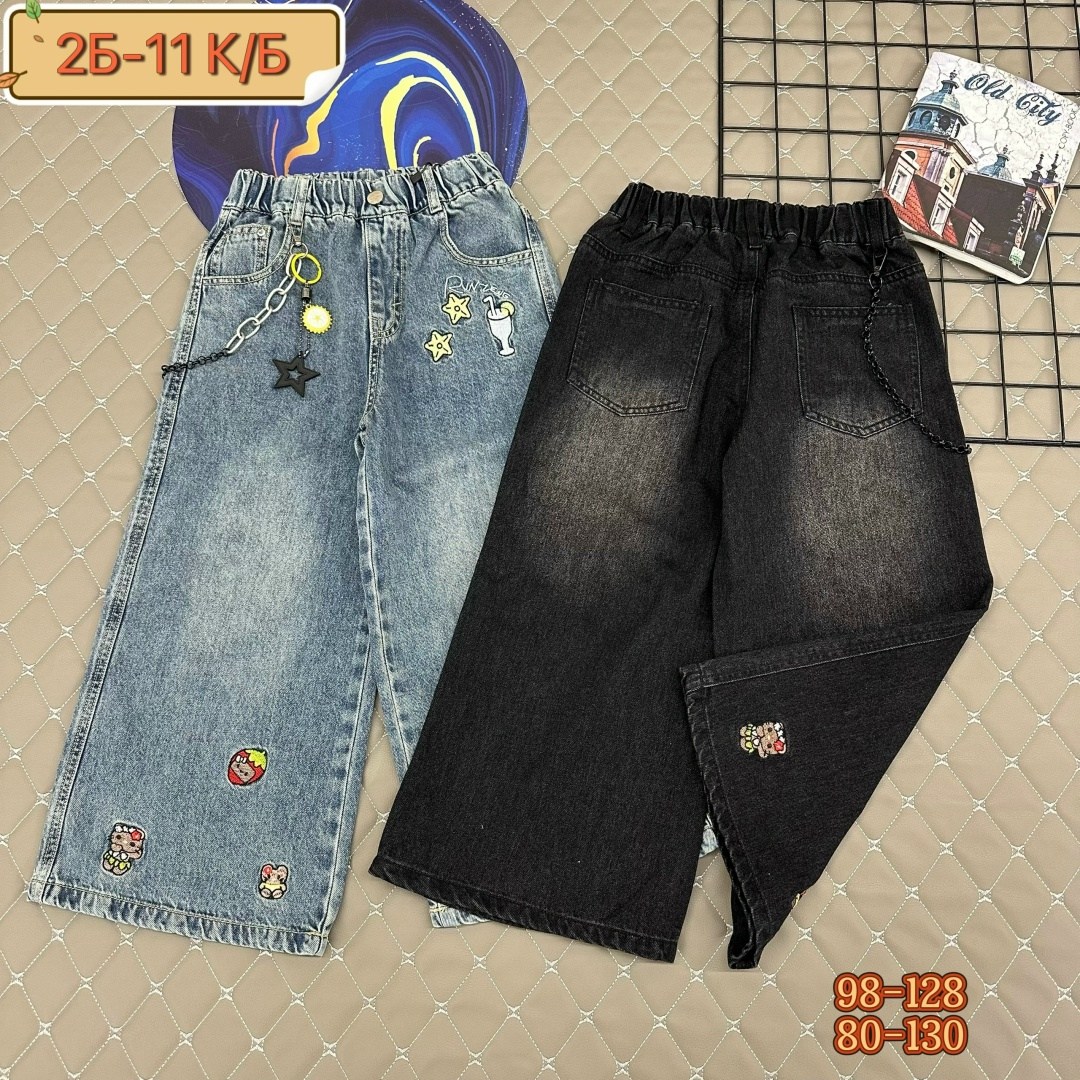 джинсовые брюки,широкие джинсы для девочек,джинсы для девочек,джинсы с вышивкой,джинсовые широкие брюки