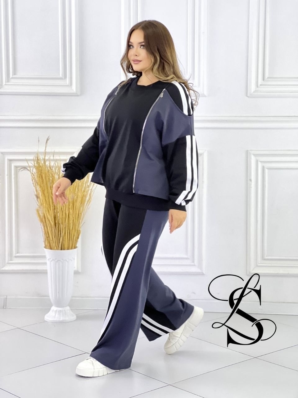 спортивный костюм женский модный больших размеров,костюм брючный спортшик,костюм двойка,костюм женский,костюм брючный большого размера спорт svetluna
