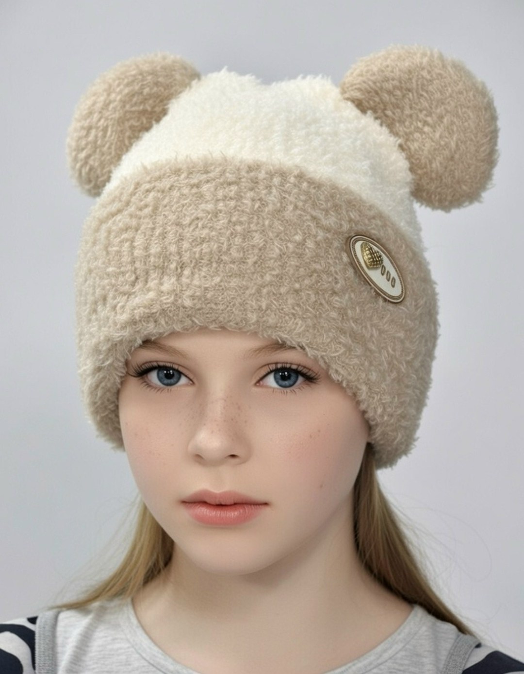 плюшевая шапка,шапка зимняя с ушками плюшевая меховая на флисе,шапка с медвежьими ушками,шапка плюшевая с ушками,плюшевая шапочка