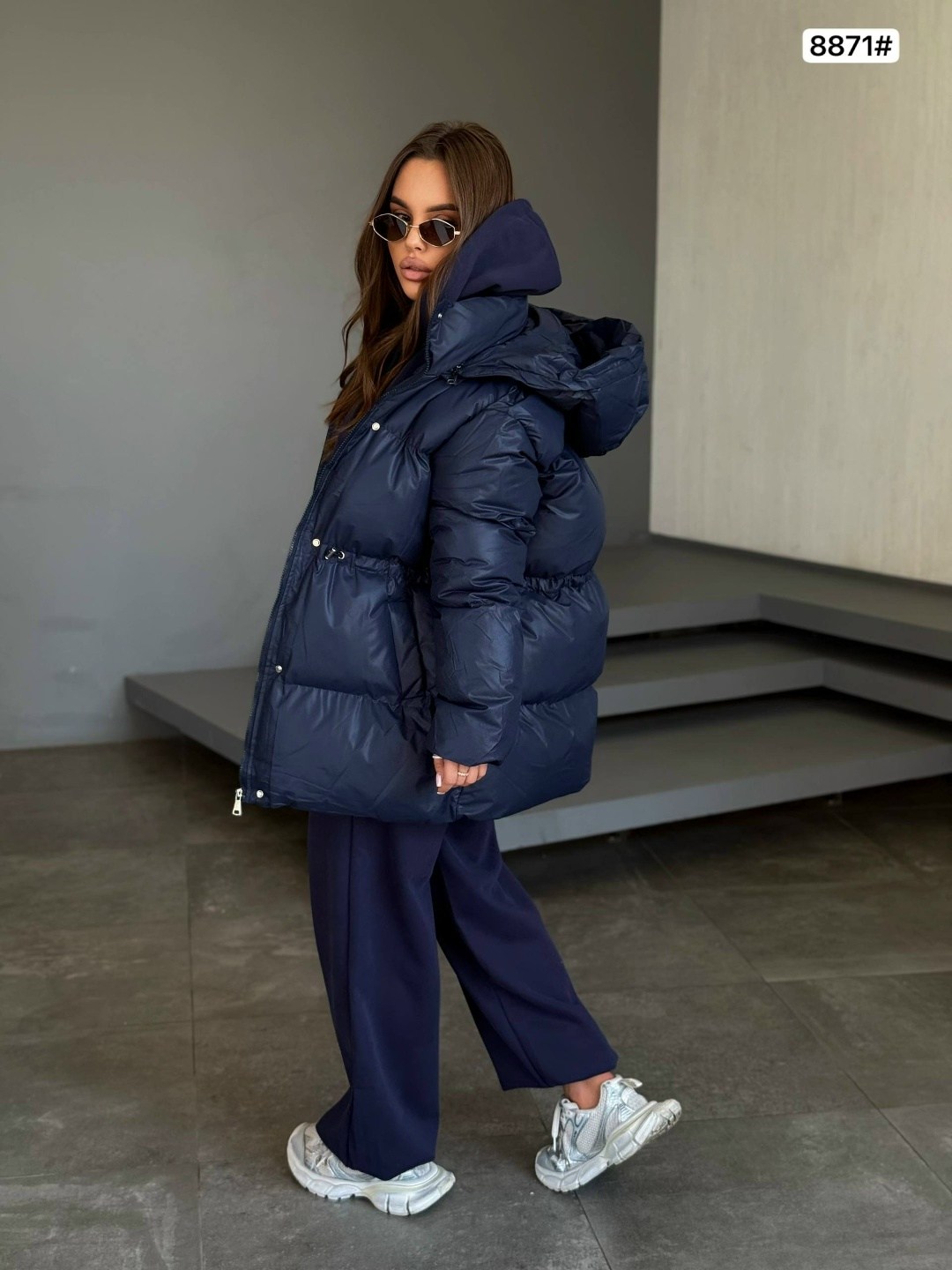 пуховик удлиненный с капюшоном зимняя куртка milania style,куртка с поясом,куртка оверсайз,куртка бомбер,куртка женская удлиненная