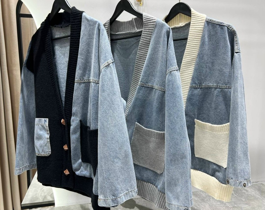 джинсовый кардиган,кардиган укороченный с джинсовыми вставками,кардиган джинсовый женский,кардиган,вязаные кардиганы