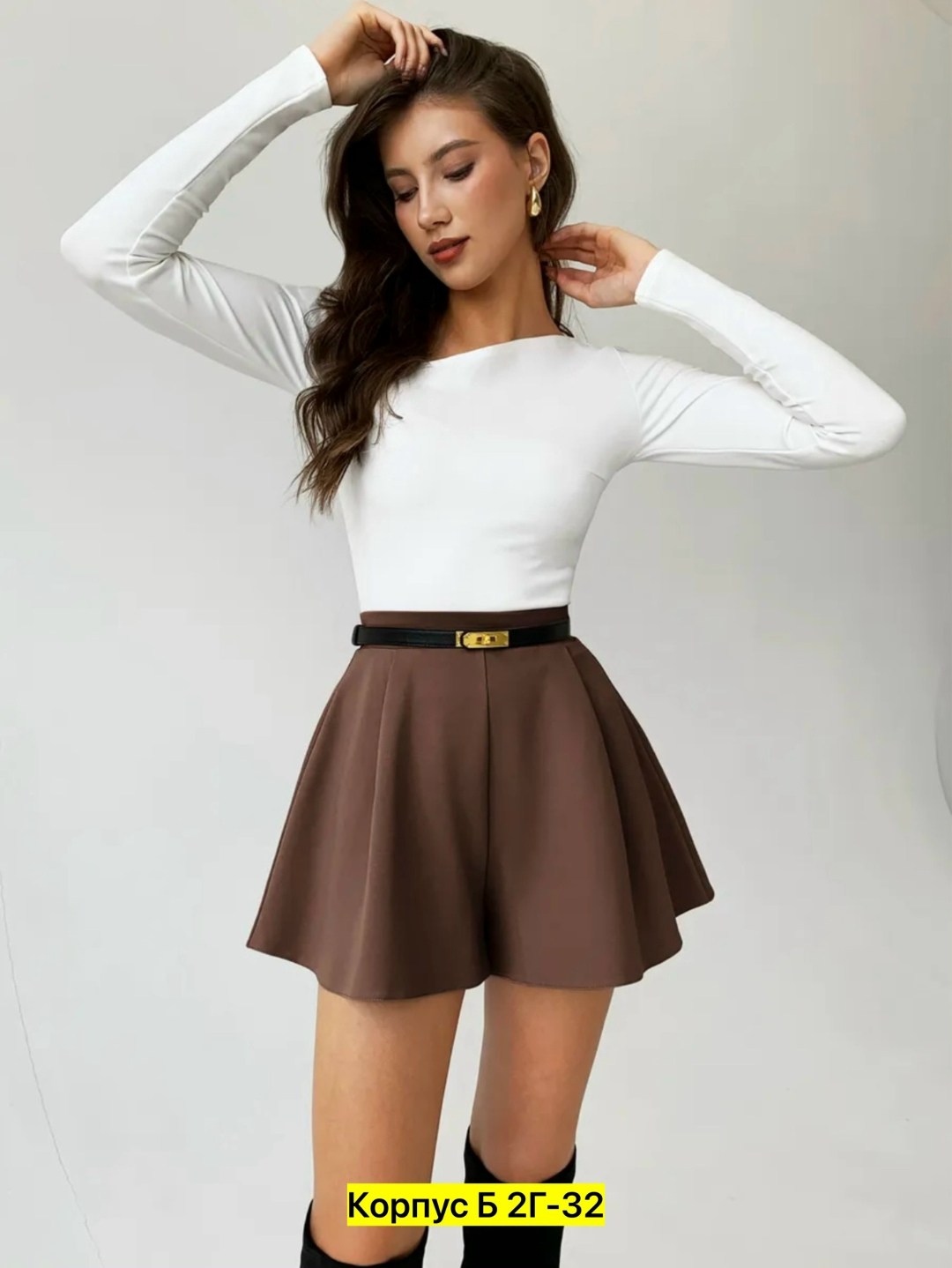 шорты под юбку теплые,юбка шорты женская,юбка-шорты женский viva nadia серо-коричневый,юбка-шорты,юбка-шорты в складку