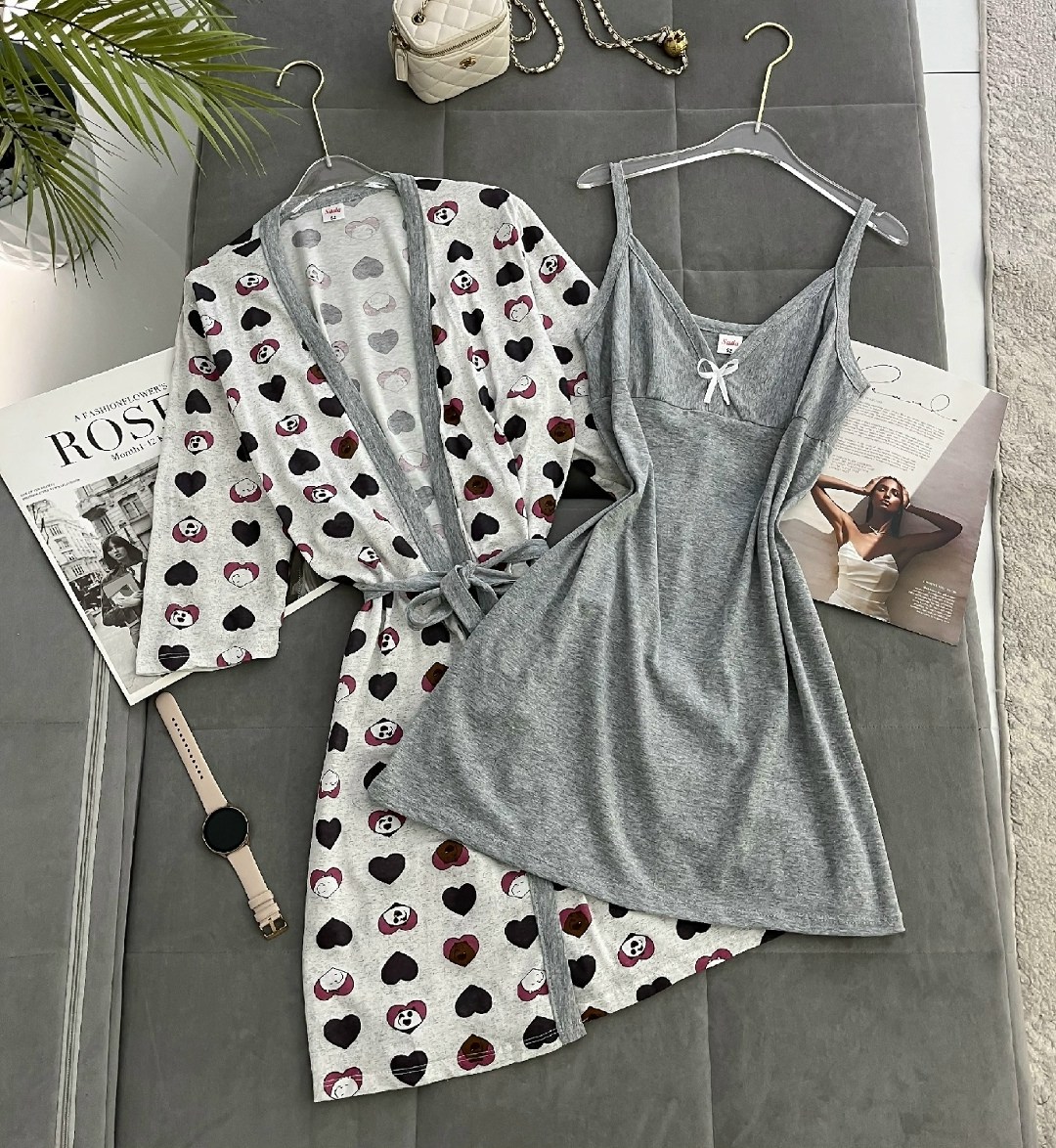 комплект халат сорочка,комплект ночная сорочка и халат,комплект халат,комплект (халат+сорочка) margo,пеньюар женский