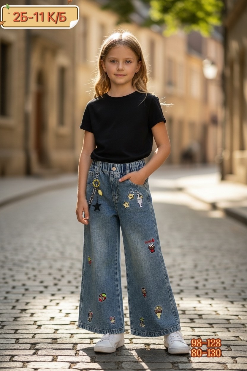 джинсовые брюки,широкие джинсы для девочек,джинсы для девочек,джинсы с вышивкой,джинсовые широкие брюки