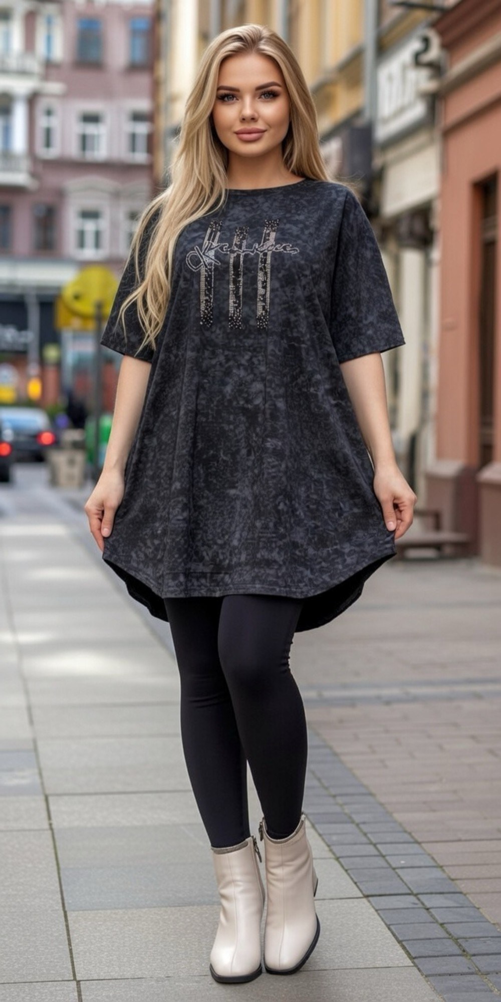 оверсайз футболка варенка со стразами emi style,футболка варенка cо стразами leila lo,футболки женская,туника женская,футболка варенка со стразами